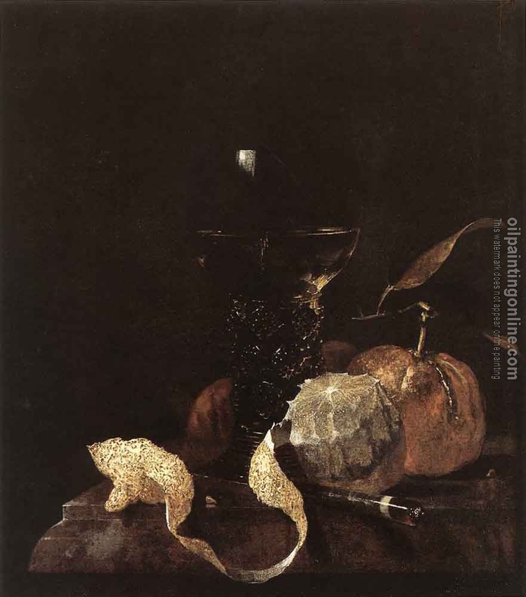 Willem Kalf - Still Life With Lemon Oranges And Glass Of Wine